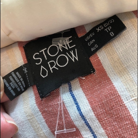 NWT Stone Row Stripped Linen Blazer Size XS - Picture 14 of 15